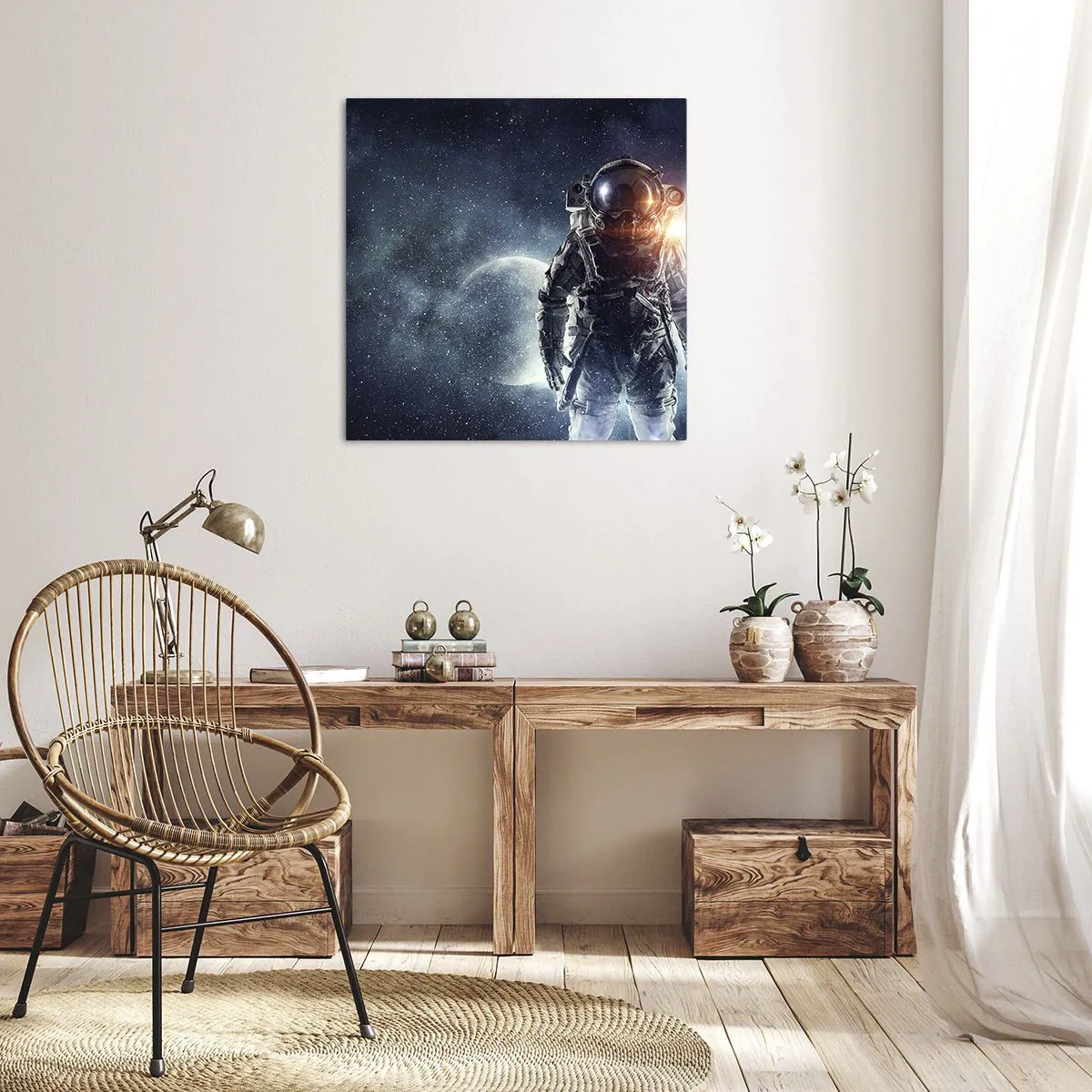 Canvastavla - Bild på duk - Äventyr i rymden - 30x30 cm