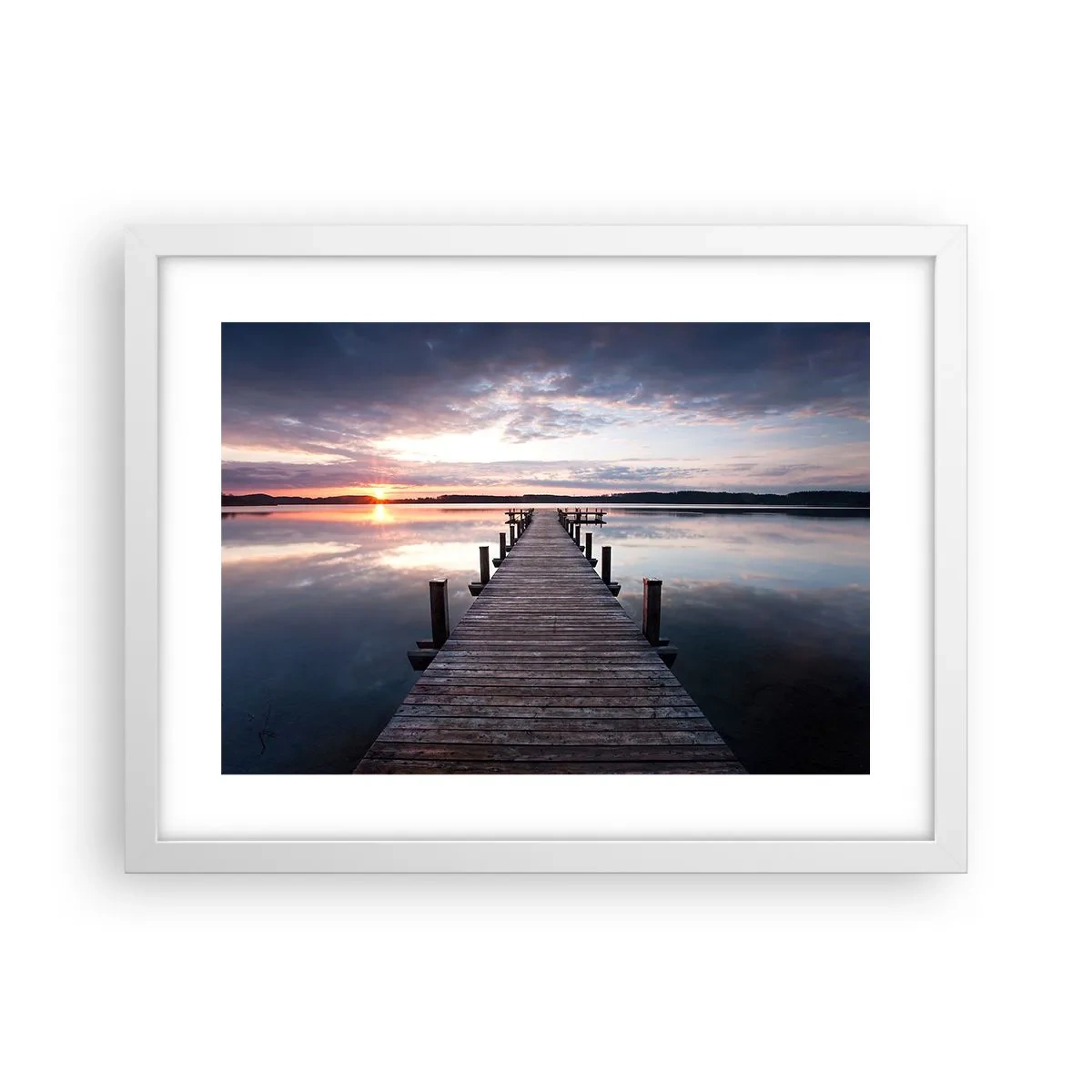 Affisch i vit ram - Den tysta gränsen mellan dag och natt - 40x30 cm
