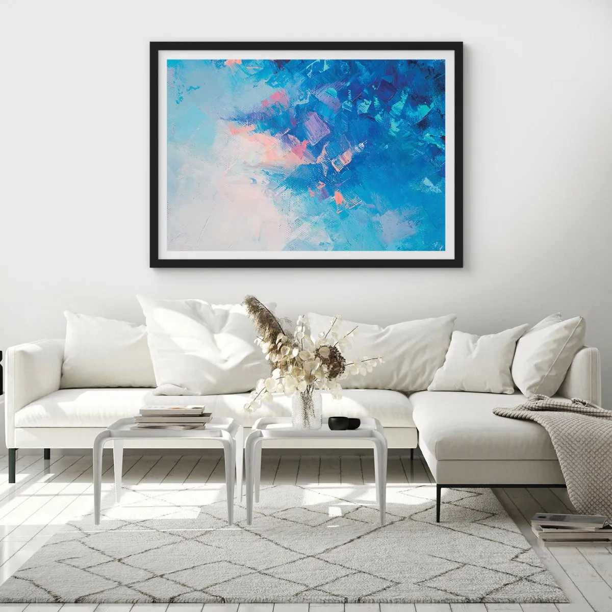 Affisch i svart ram - Vinterabstraktion - 70x50 cm