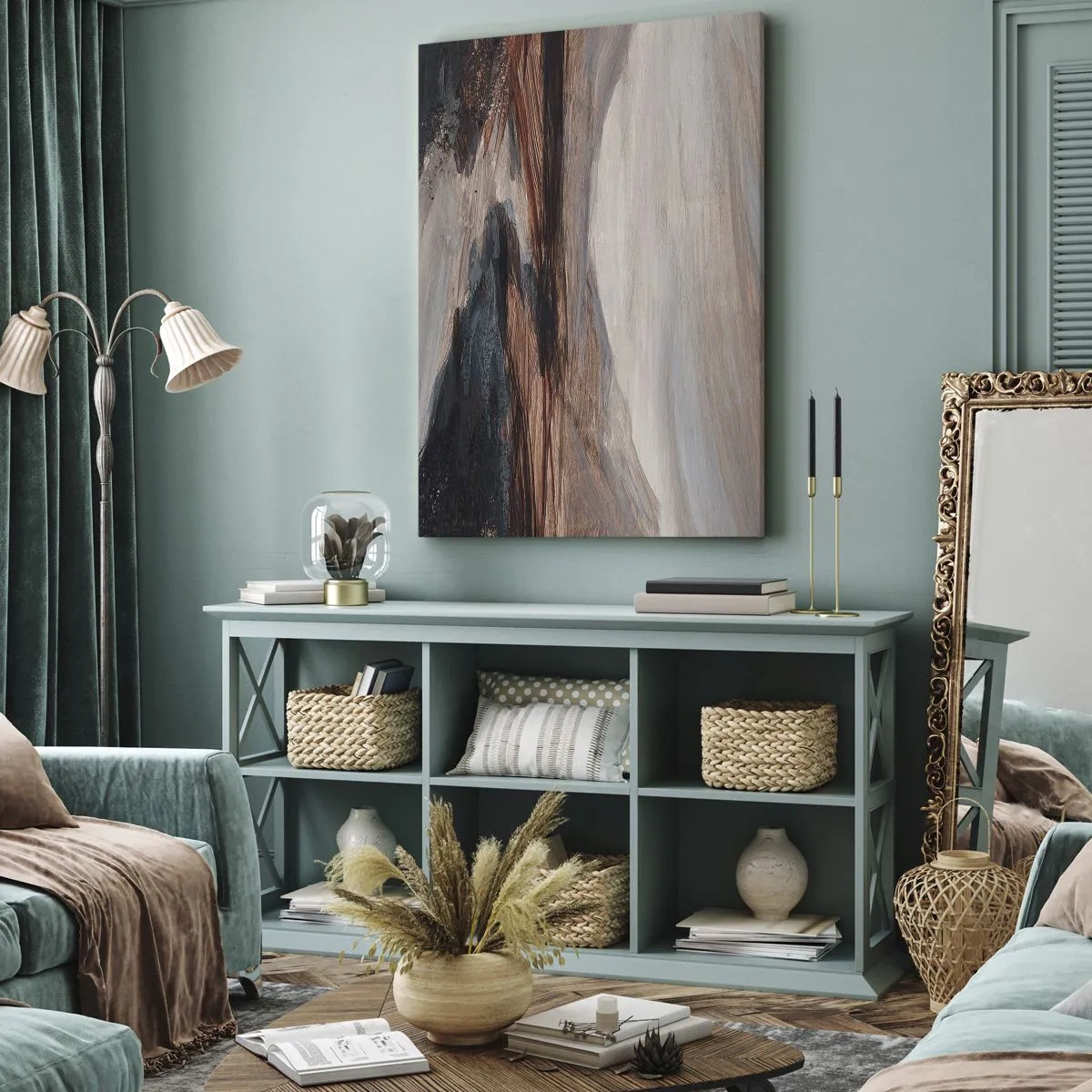 Canvastavla - Bild på duk - Fridfull dal - 45x80 cm