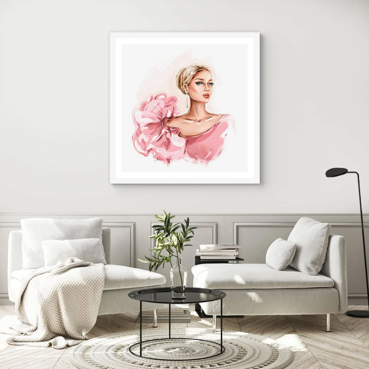 Affisch i vit ram - Som målad... - 40x40 cm