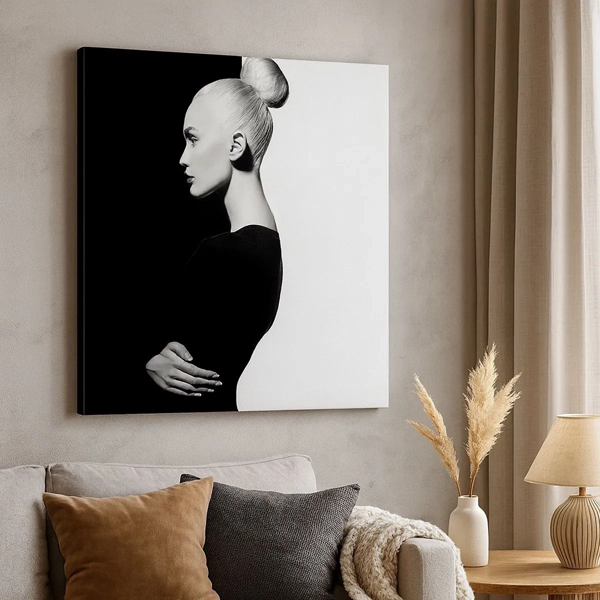Canvastavla - Bild på duk - Helt enkelt en kvinna - 30x30 cm