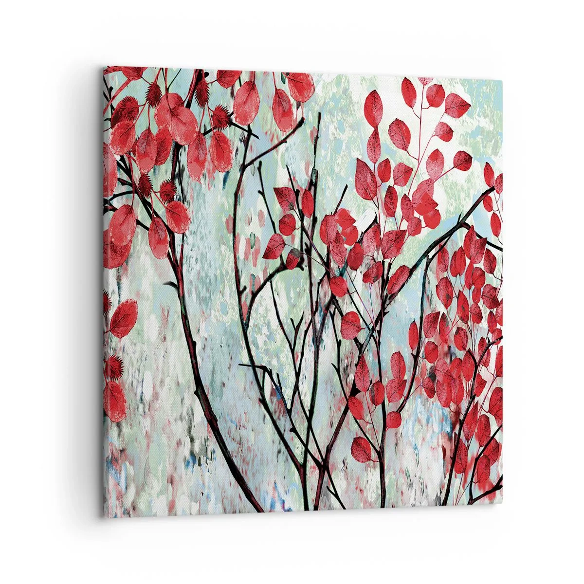Canvastavla - Bild på duk - Träd i scharlakansröd - 50x50 cm