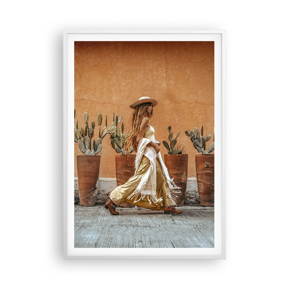 Affisch i vit ram - I hippiestil - 70x100 cm