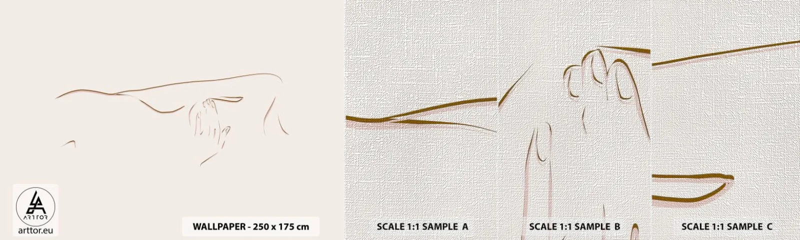 Provbit av fototapet Premium Canvas - Begärans form - Abstraktion, Grafik, Bit - 100x30 cm