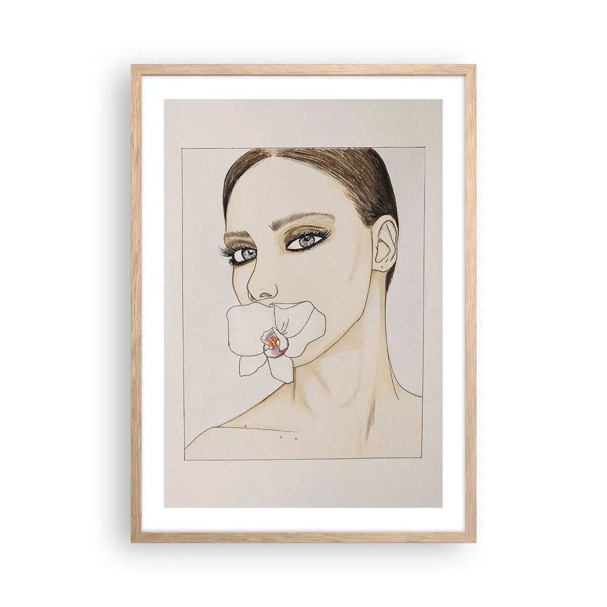 Affisch i ram av ljusek - Elegansens och skönhetens symbol - 50x70 cm