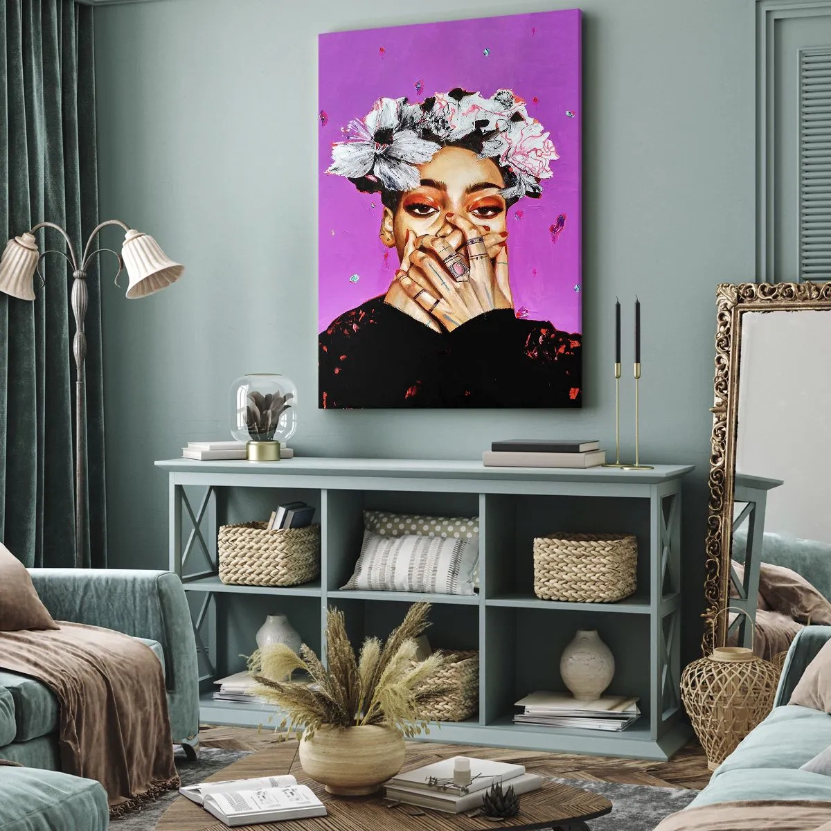 Canvastavla - Bild på duk - Lite galen - 65x120 cm