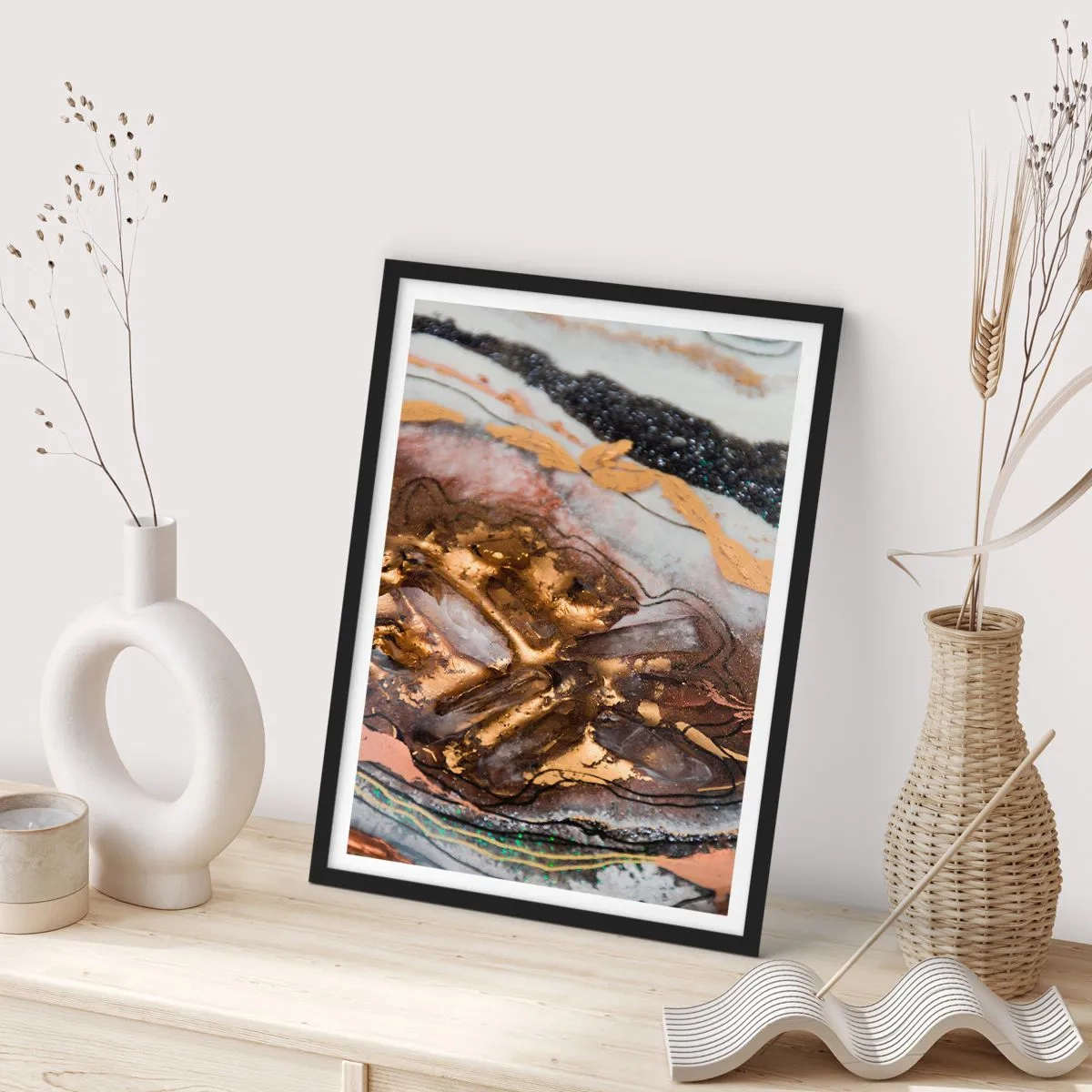 Affisch i svart ram - Jordens element - 40x50 cm
