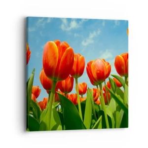 Canvastavla - Bild på duk - Förutom blå himmel behöver vi inget annat i livet - 40x40 cm