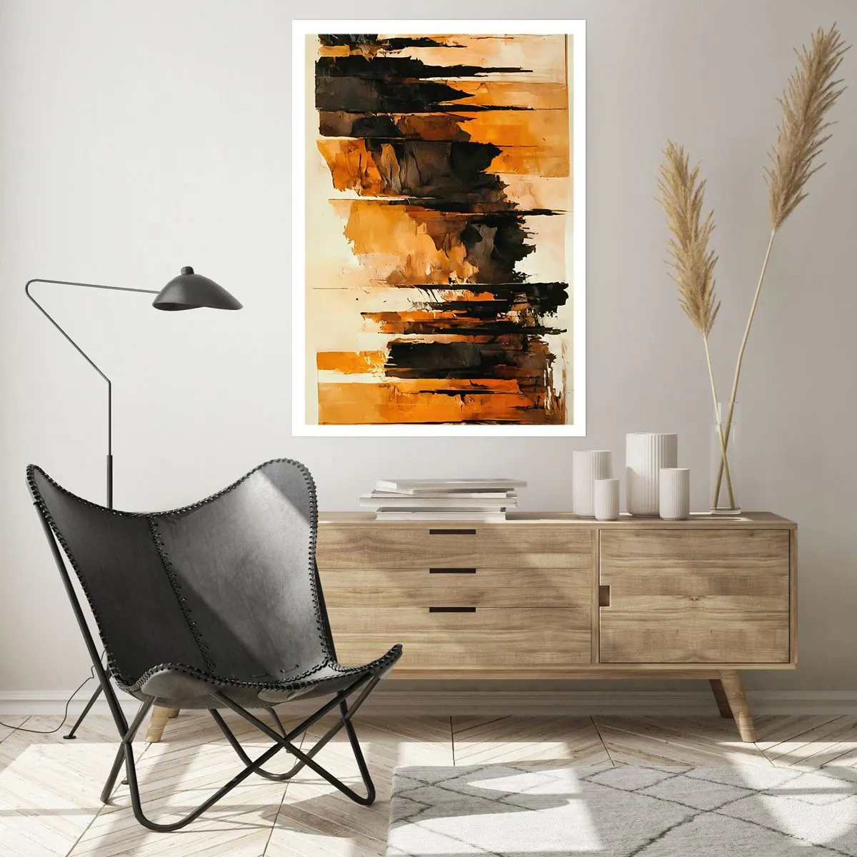 Affisch - Harmoni av svart och guld - 40x50 cm