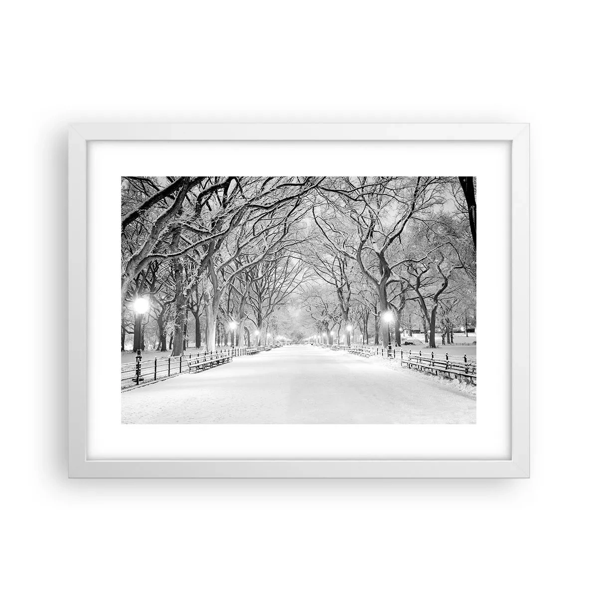 Affisch i vit ram - De fyra årstiderna - vinter - 40x30 cm