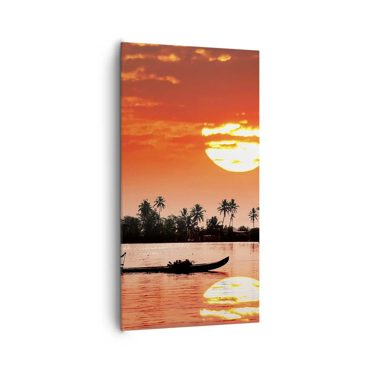 Canvastavla - Bild på duk - Tropiskt lugn vid solnedgången - 65x120 cm