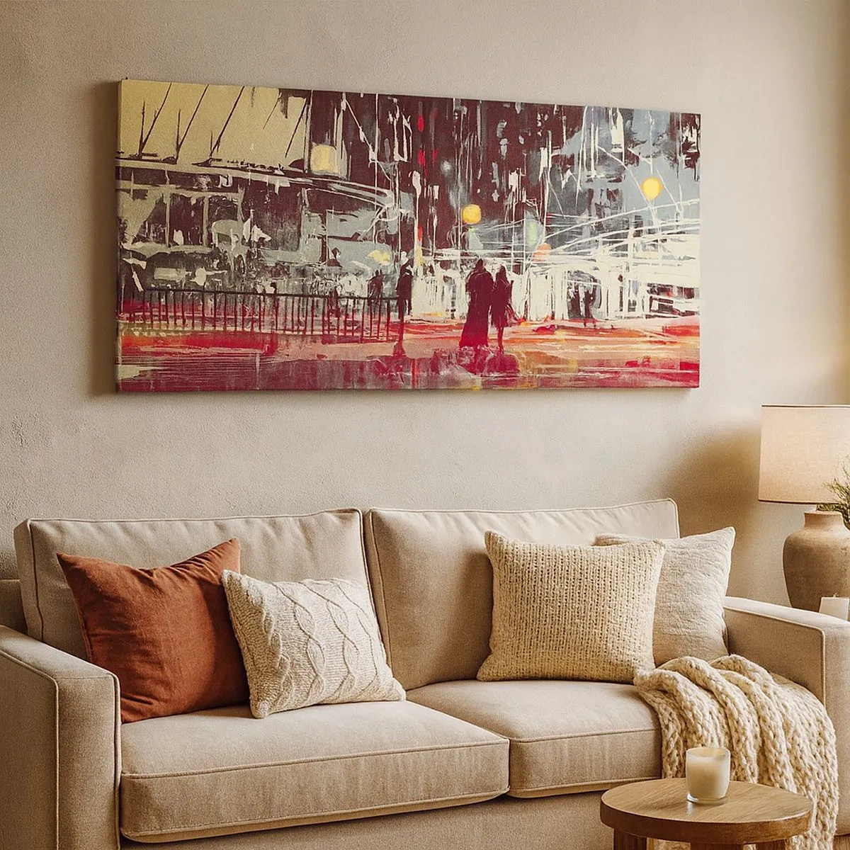 Canvastavla - Bild på duk - Storstads passage - 100x40 cm