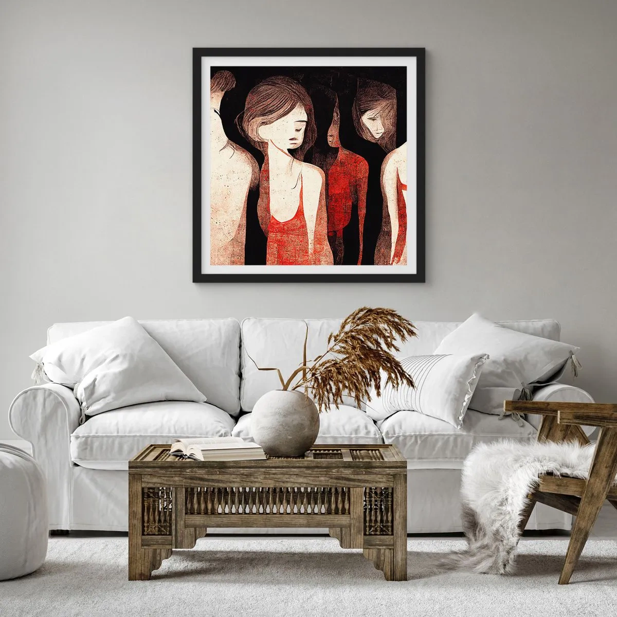 Affisch i svart ram - Madonnor av mörker - 40x40 cm