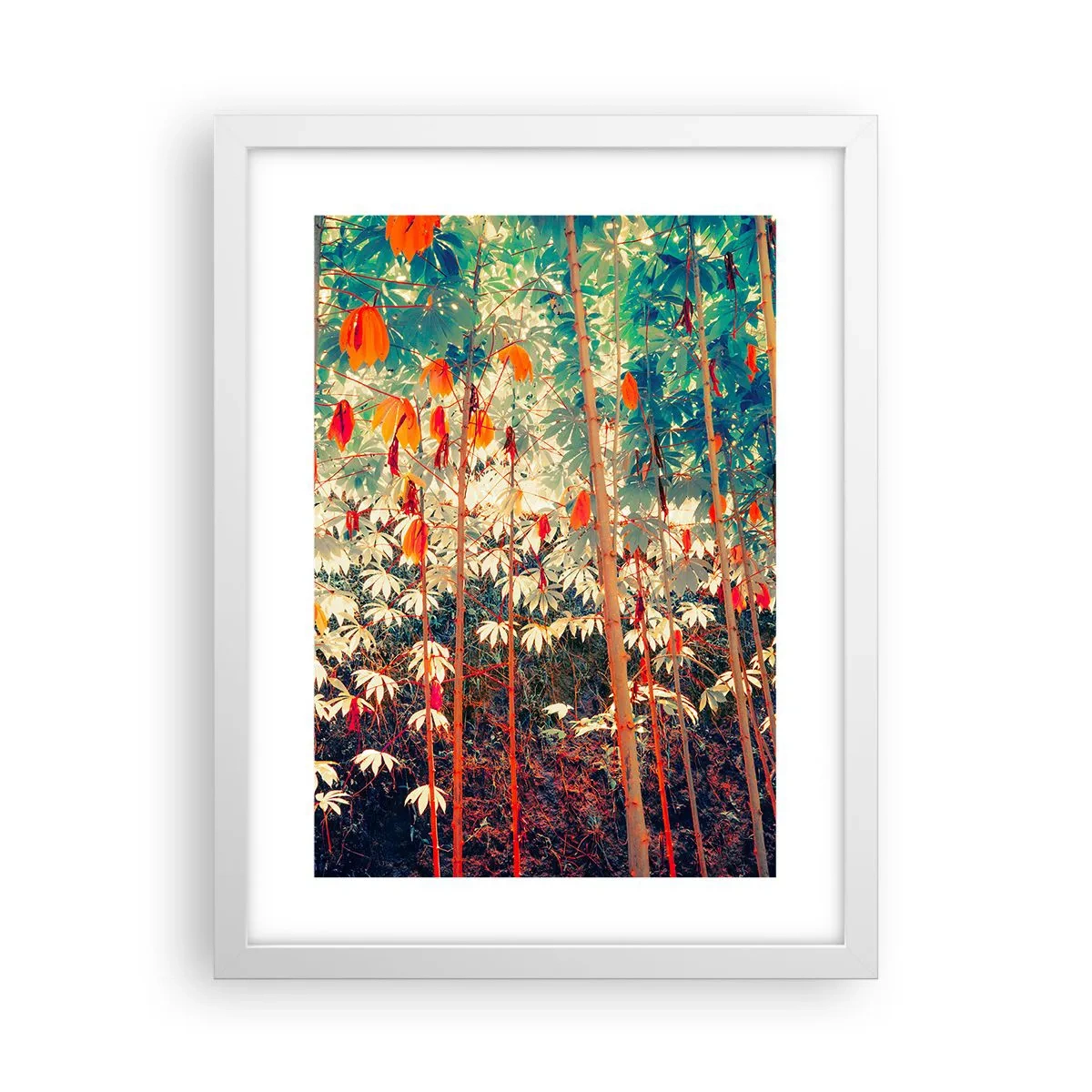 Affisch i vit ram - Lövbladens hemlighetsfulla liv - 30x40 cm