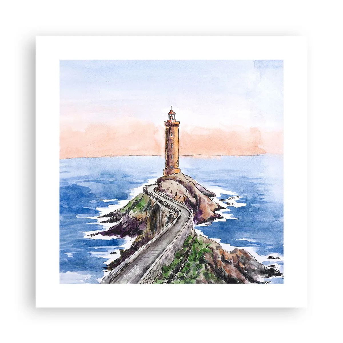 Affisch - Vänd mot havet - 40x40 cm