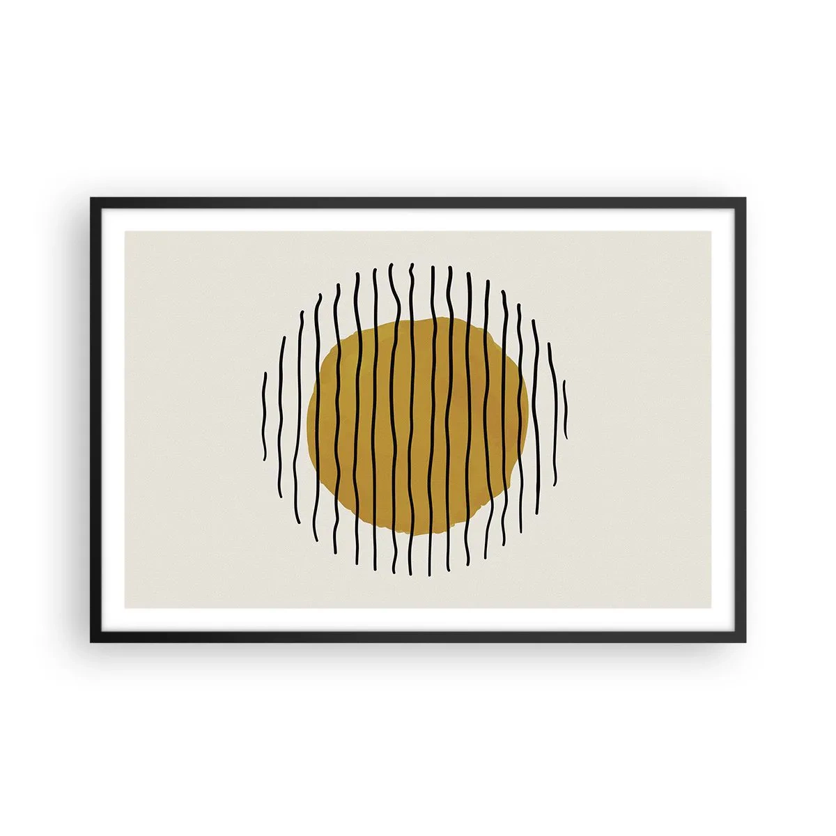 Affisch i svart ram - Abstraktion som darrar av glöd - 91x61 cm