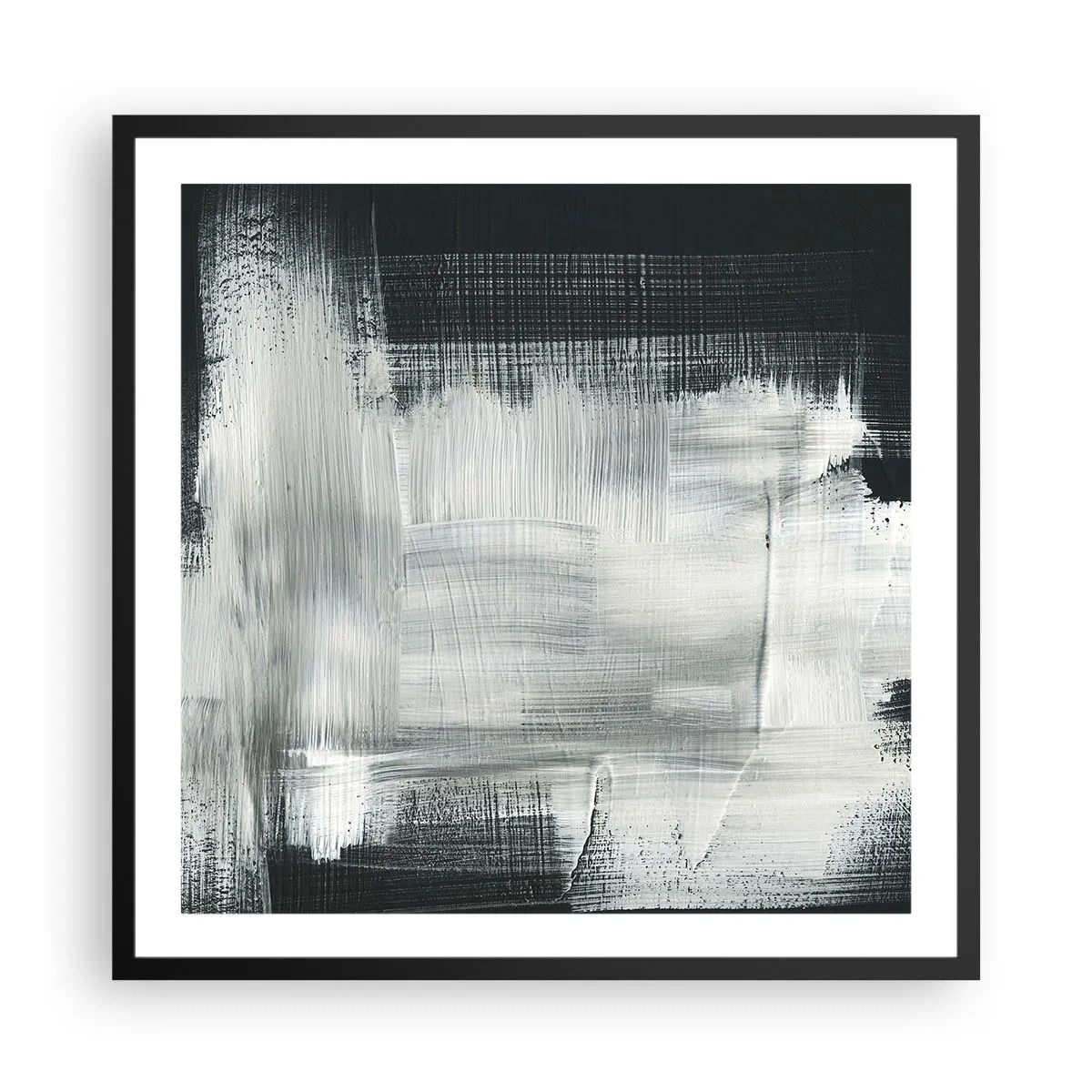 Affisch i svart ram - Vävd av det vertikala och horisontella - 60x60 cm