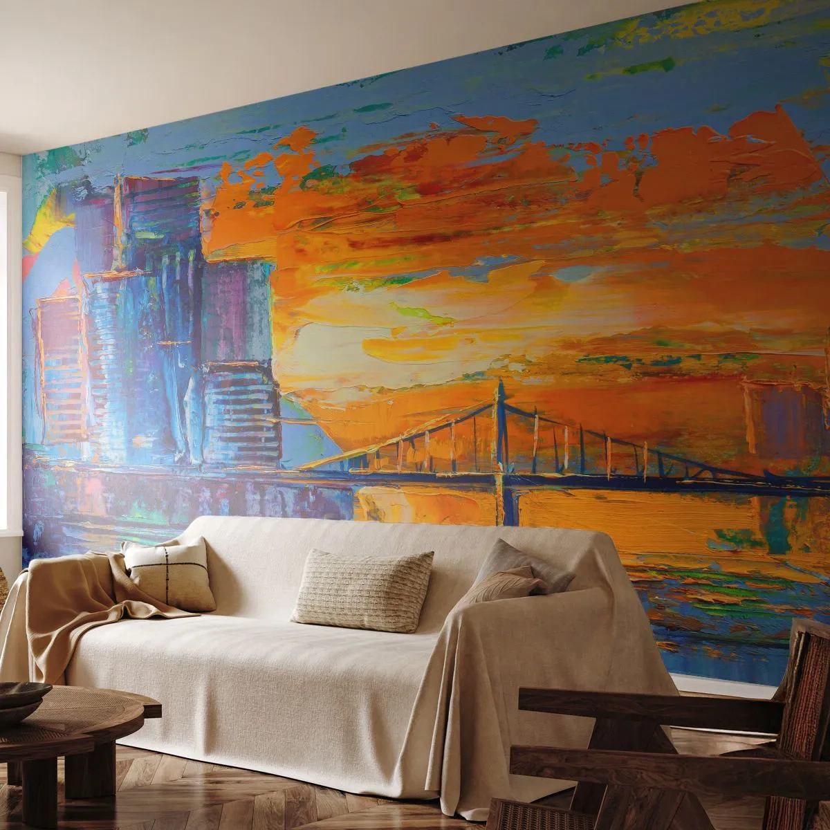 Fototapet Premium Canvas - Kultur och natur - Abstraktion, Stad, Bit - 300x210 cm