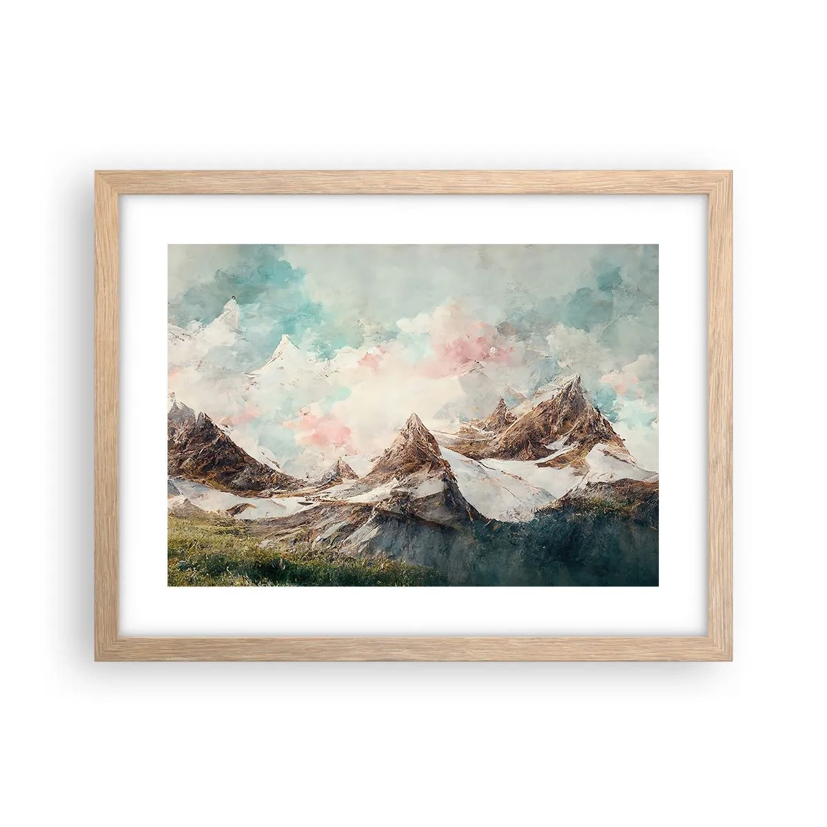 Affisch i ram av ljusek - Steniga blad - 40x30 cm