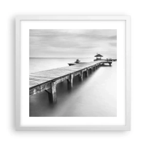 Affisch i vit ram - Ut i det oändliga - 40x40 cm