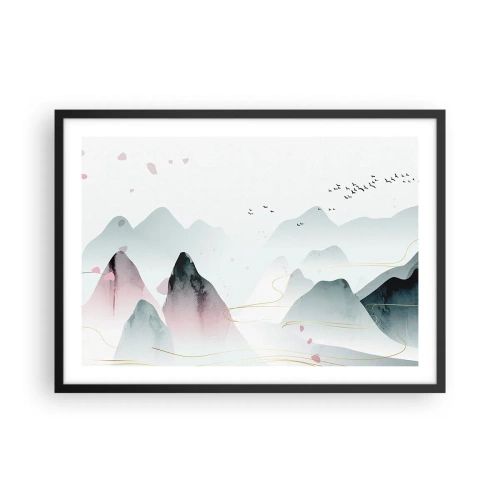 Affisch i svart ram - Över topparna - 70x50 cm