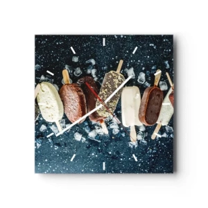 Väggklocka - Klocka på glas - Smak av varm sommar - 30x30 cm