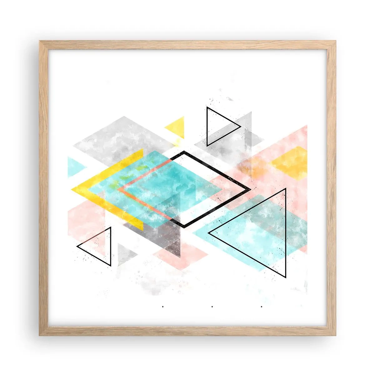 Affisch i ram av ljusek - Geometriskt spel - 50x50 cm