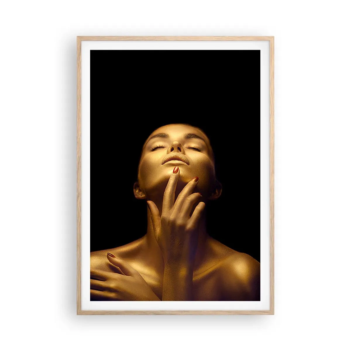 Affisch i ram av ljusek - Som guldsilke - 70x100 cm