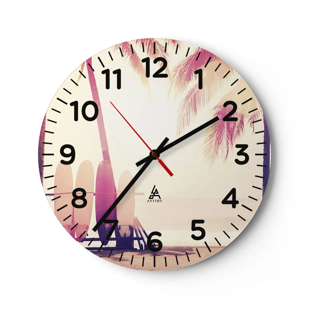 Väggklocka - Klocka på glas - Det blir en underbar dag - 30x30 cm