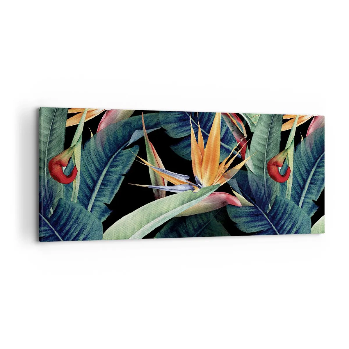 Canvastavla - Bild på duk - Tropikens brinnande blommor - 100x40 cm