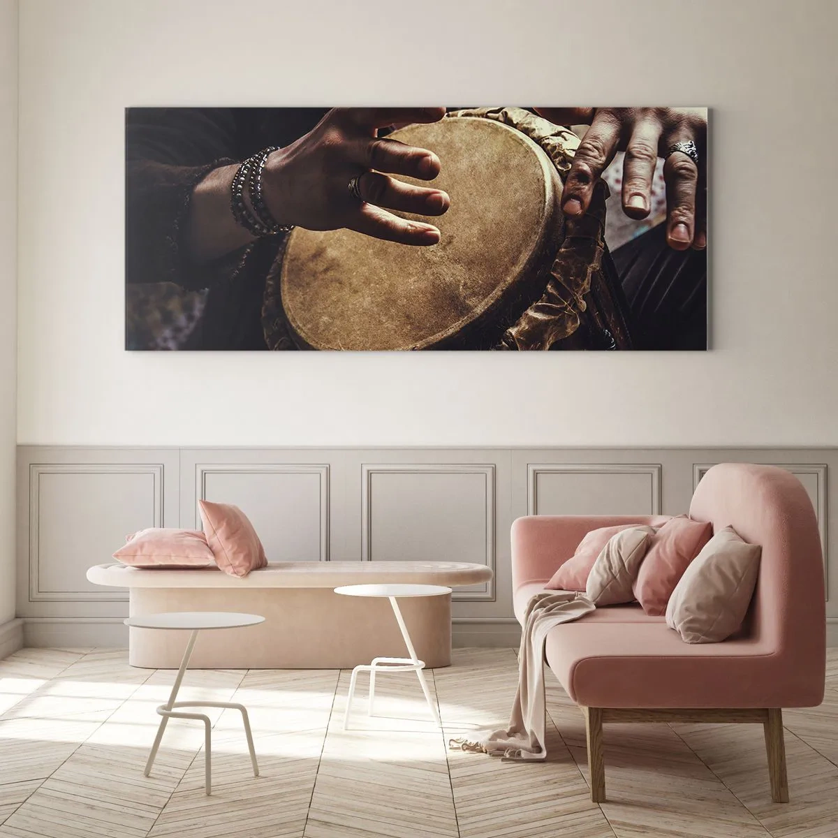 Glastavla - Bild på glas - I hjärtats takt - 120x50 cm