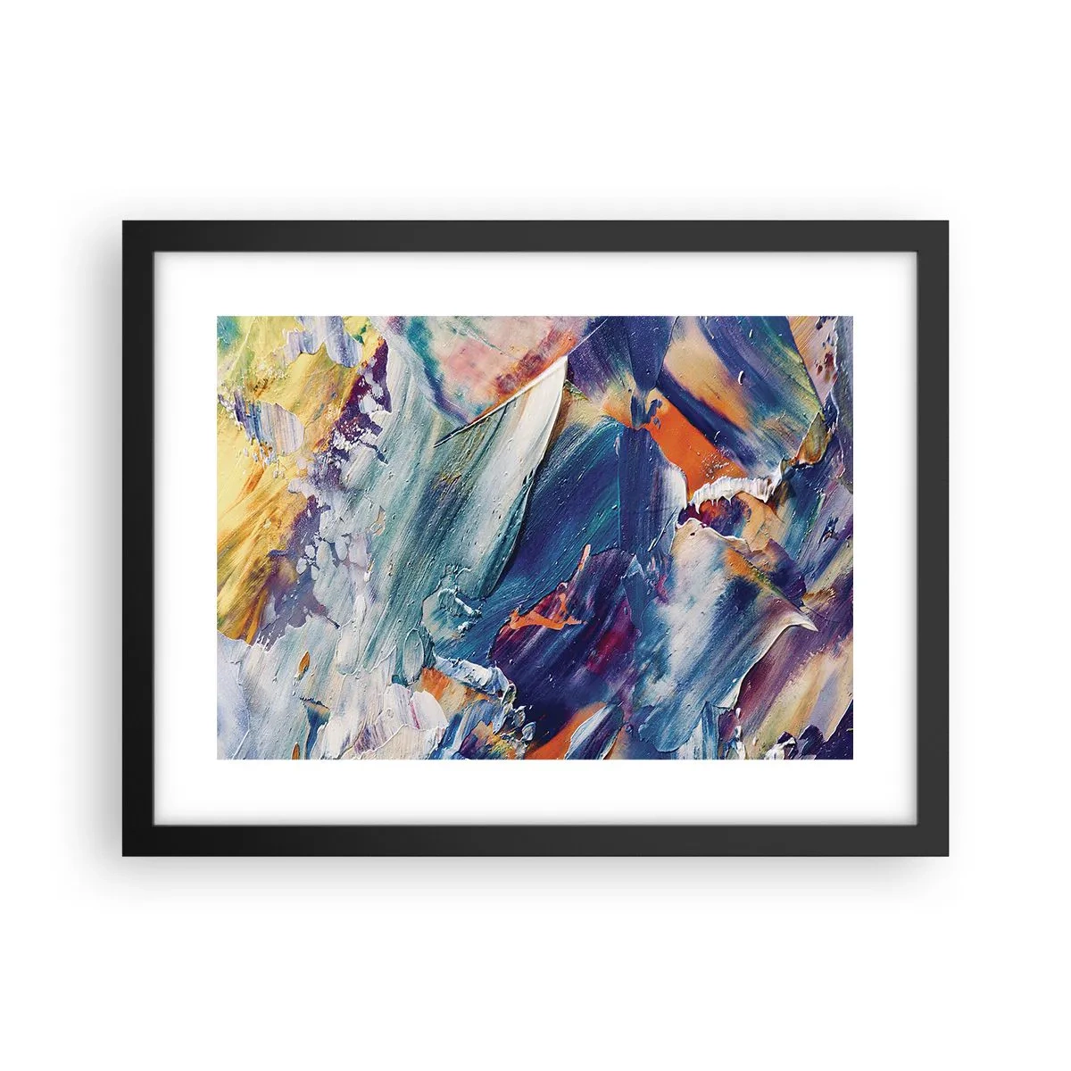Affisch i svart ram - Färgkaos - 40x30 cm