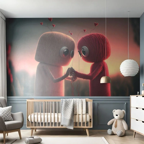 Självhäftande Fototapet Deluxe Sticker - Alla får lov att älska - Ull, Barns, Kärlek - 100x70 cm