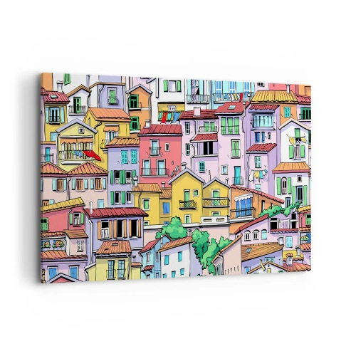 Canvastavla - Bild på duk - Gladlynt stad - 120x80 cm