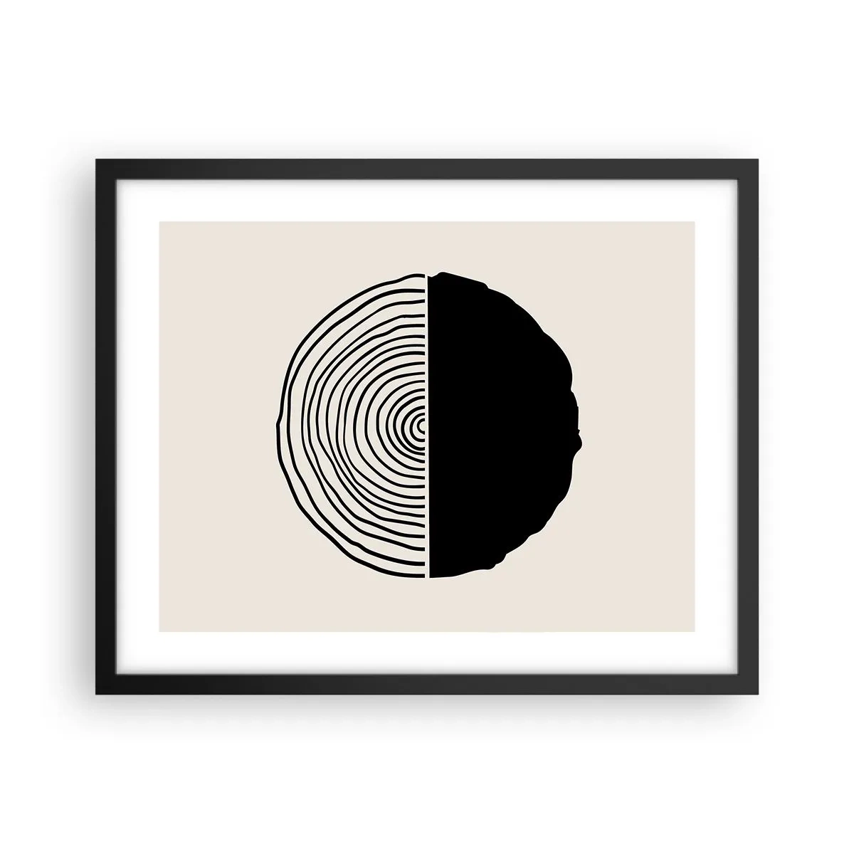 Affisch i svart ram - Hälften hälften - 50x40 cm