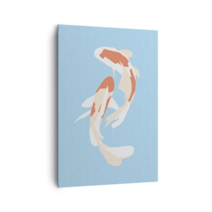 Canvastavla - Bild på duk - Spontan synkroniserad simning - 70x100 cm