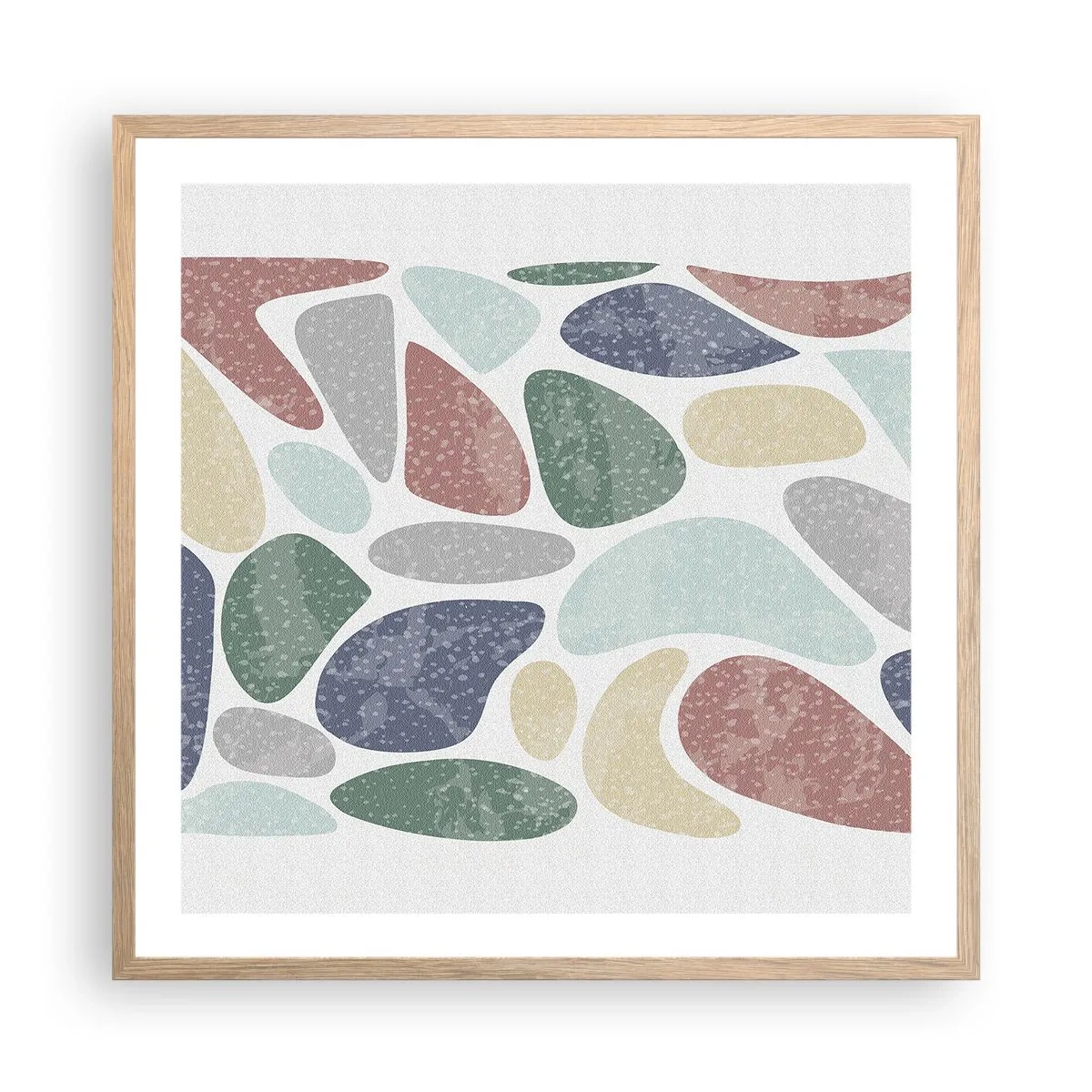 Affisch i ram av ljusek - Mosaik av pulveriserade färger - 60x60 cm