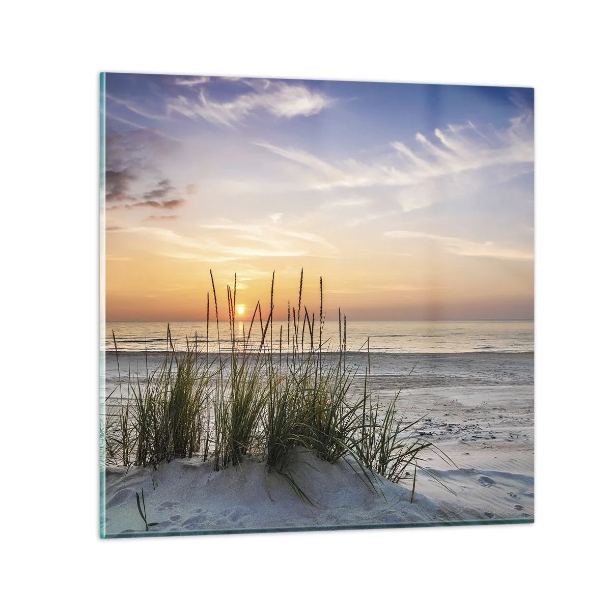 Glastavla - Bild på glas - Titta, tänk, känn - 30x30 cm