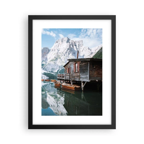 Affisch i svart ram - Kristallklar fjällmorgon - 30x40 cm