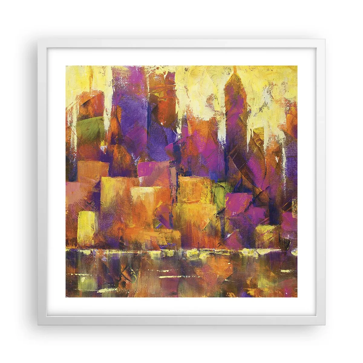 Affisch i vit ram - Metropolis komposition - 50x50 cm