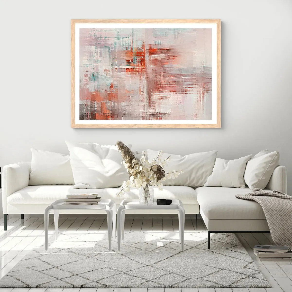 Affisch i ram av ljusek - Dimmigt. Rosa - 91x61 cm