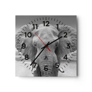 Väggklocka - Klocka på glas - Välkommen till min värld - 40x40 cm