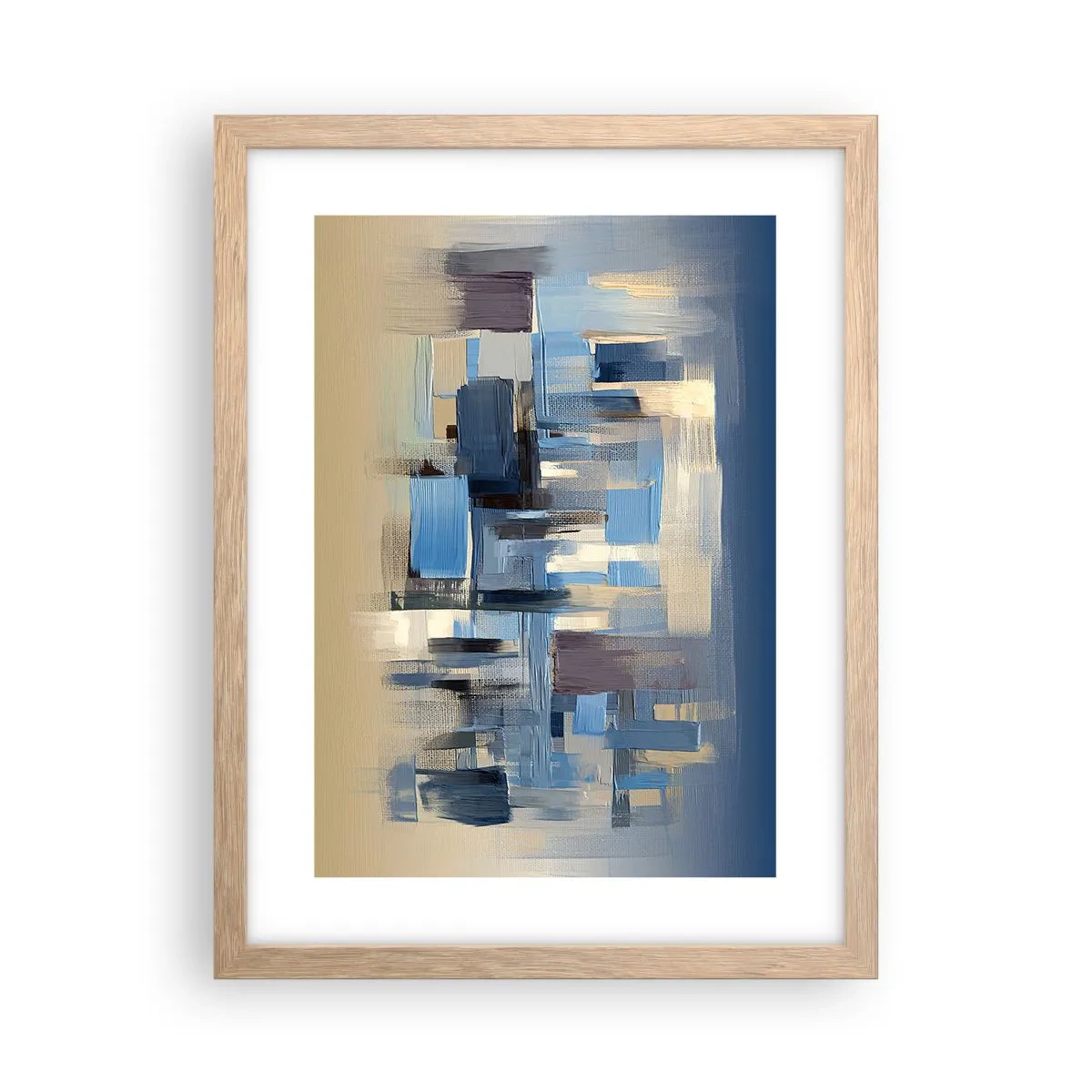 Affisch i ram av ljusek - Blå konstruktion - 30x40 cm