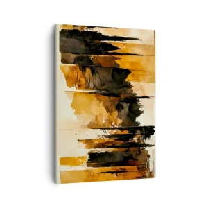Canvastavla - Bild på duk - Harmoni av svart och guld - 50x70 cm