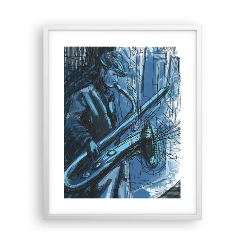 Affisch i vit ram - Stadsrapsodi - 40x50 cm