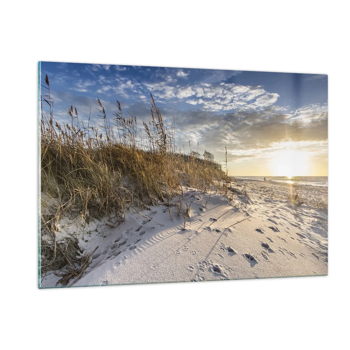 Glastavla - Bild på glas - Inbjudan till promenad - 120x80 cm