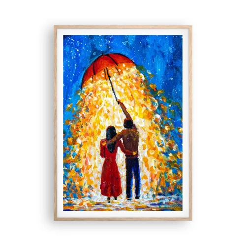 Affisch i ram av ljusek - Magi på en regnig kväll? - 70x100 cm