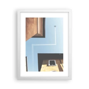 Affisch i vit ram - Ovanför stadens labyrint - 30x40 cm