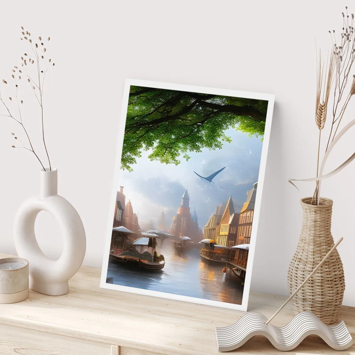 Affisch - Holländsk stadsbild - 50x70 cm